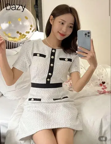 화이트 미니 원피스