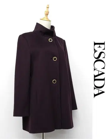 R325/ESCADA 하프 코트 자켓 울 38 L 적자색 가을/겨울