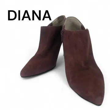 DIANA 다이애나 골드 핀힐 부츠 브라운 사이드 지퍼 23.5
