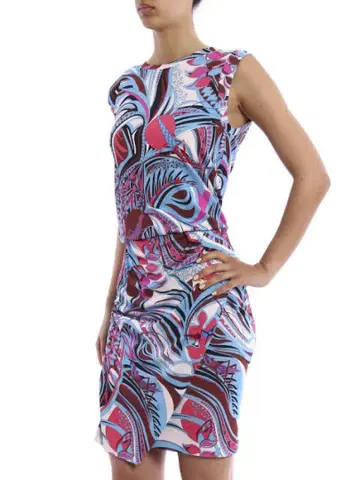 Emilio Pucci 실크 원피스 슬리브리스 드레스 기하학