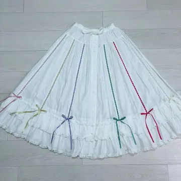 핑크하우스 배색 리본 데코레이션 캉캉 스커트