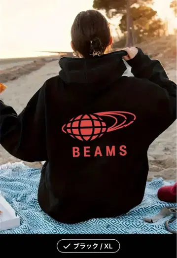 BEAMS 블랙 후디 XL