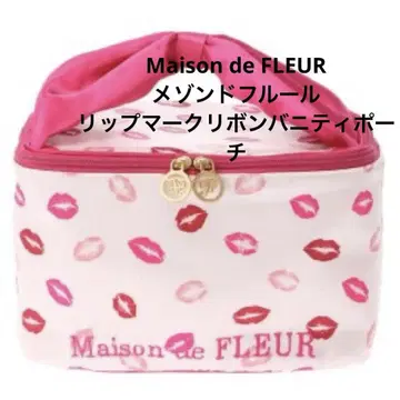 Maison de FLEUR 메종 드 플뢰르 립 마크 리본 메이크업 가방