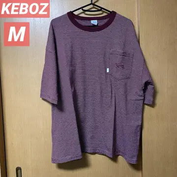 KEBOZ 셔츠 보더 M 빨간색 레드 반팔 TEE 케보즈 남성용
