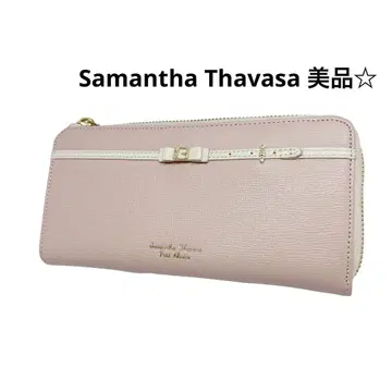 Samantha Thavasa 새상품급 장지갑 가죽 핑크 리본 고급