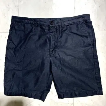 스틸 바이 핸드 린넨 혼방 숏 팬츠 L 사이즈 하프 팬츠 네이비