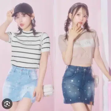 데님 미니 스커트 free 미셸 마카롱