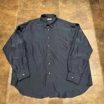 HEUGN 25SS ALF SILK 100% 셔츠 사이즈 3 네이비
