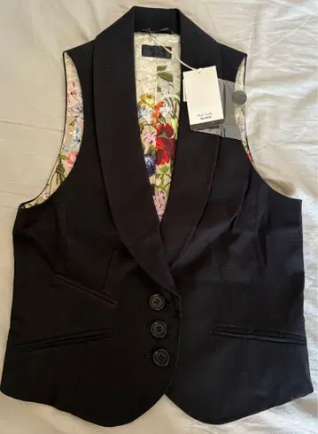Paul Smith 블랙 베스트 안감 플라워 무늬 M