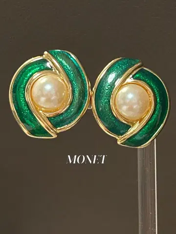 MONET 모네 그린 펄 귀찌