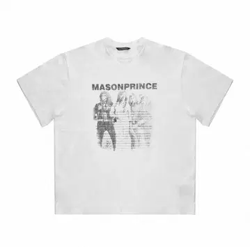 [ MASONPRINCE ] 오버 사이즈 밴딩 T셔츠 (화이트)