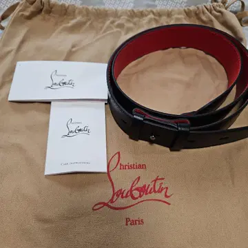 Christian Louboutin 블랙 레드 가죽 벨트