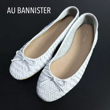 Au BANNISTER 오바니스터 천연 가죽 메쉬 발레 슈즈 화이트