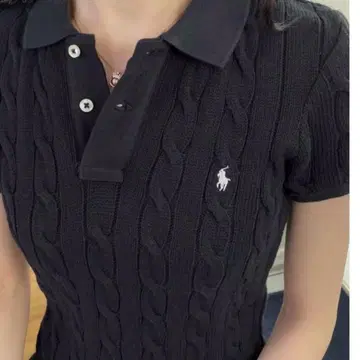 POLO RALPH LAUREN -WOMEN- 케이블 니트 피케 셔츠