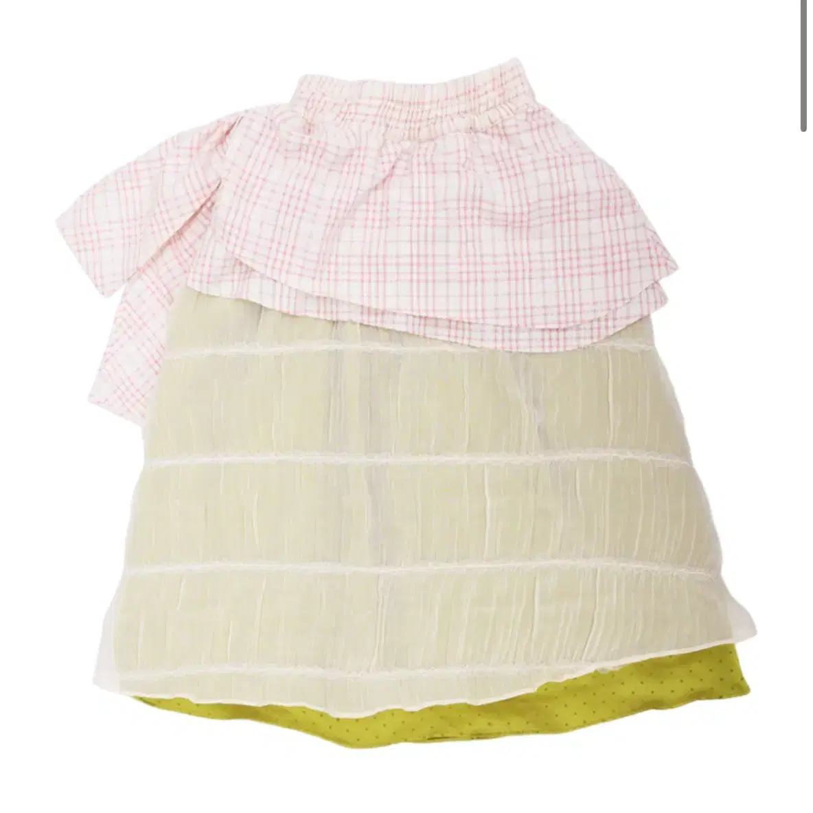 THE MUSEUM VISITOR★韓国★CHIFFON DOT LAYERED BANDING SKIRT THE MUSEUM VISITOR CHIFFON DOT LAYERED BANDING SKIRT (BLACK