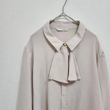 보타이 긴팔 블라우스 골드 버튼 빅 사이즈 뉘앙스 컬러