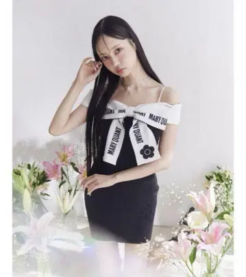 EATME x MARY QUANT 리본 디자인 니트 원피스