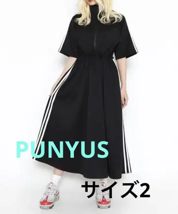 PUNYU 반팔 저지 원피스 블랙 LL 사이즈 3L