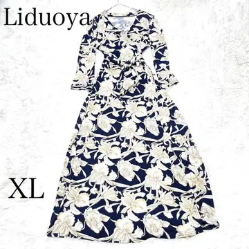 Liduoya 랩 원피스 롱 랩 가운풍 플라워 프린트