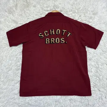 SCHOTT 반팔 셔츠 버건디