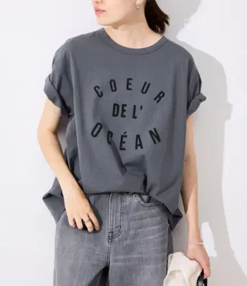새상품 SLOBE IENA USA 코튼 로고 프린트 TEE