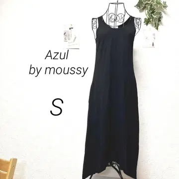 9653 Azul by moussy 슬리브리스 롱 원피스 S 무지