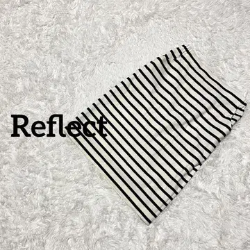 리플렉트 무릎 기장 타이트 스커트 보더 코튼 100% 안감 있음 M