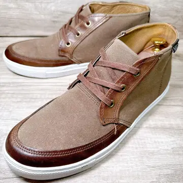 VANS 반스 하이컷 스니커즈 캔버스 가죽 브라운 26.5