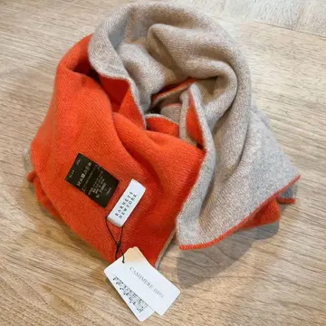 BARNEYS NEW YORK 캐시미어 머플러 오렌지/베이지