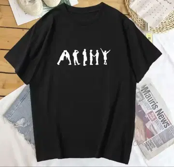 BTS ARMY 로고 티셔츠 블랙 L