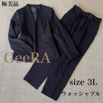 GeeRA 워셔블 노카라 테이퍼드 팬츠 셋업 수트 새상품급