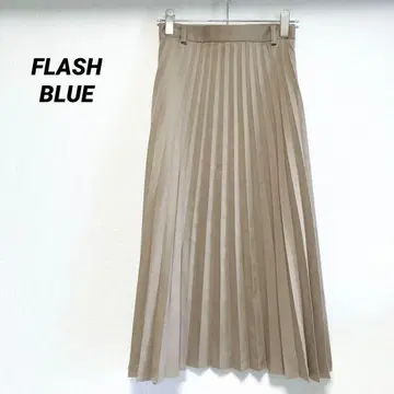 FLASH BLUE 롱 플리츠 스커트 베이지 L