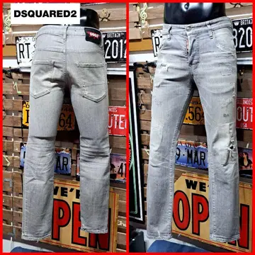 Dsquared2 스트레치 로고 자수 스케이팅 진 데님 46
