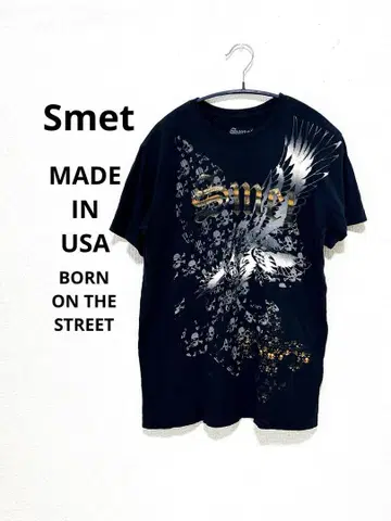 USA Smet 로고 스컬 프린트 티셔츠