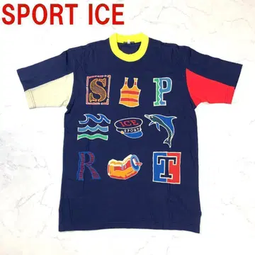 A356 SPORT ICE 반팔 티셔츠 면 빅 실루엣 네이비 M
