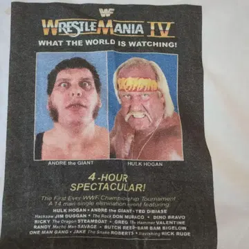 헐크 호건 vs 안드레 WRESTLEMANIA IV 티셔츠 L 사이즈