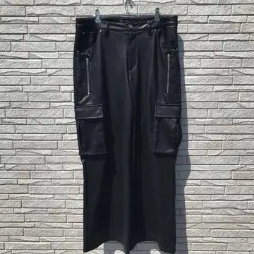 라스트 네스트 카고 팬츠 L 블랙 가죽