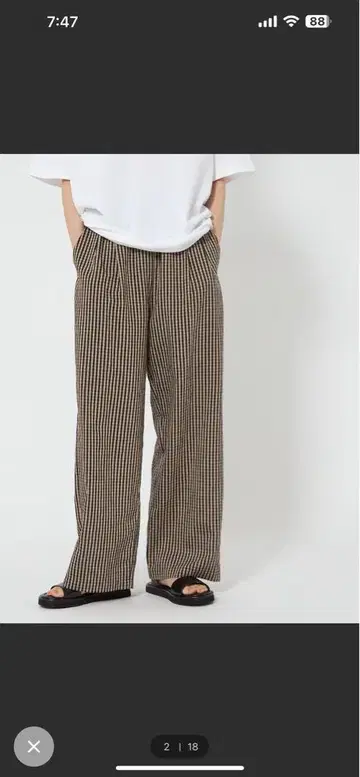 CITEN 깅엄 체크 이지 팬츠