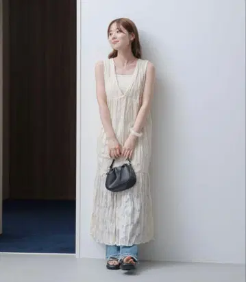 Kastane 시어 자카드 레이스 슬리브리스 원피스 0 사이즈 아이보리