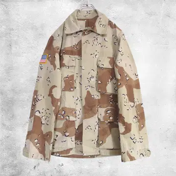 80년대 미군 6컬러 데저트 카모 BDU 자켓 초코 칩 카모 S-R