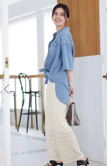 택 포함 새상품 LEPSIM 렙심 데님 BIG 셔츠 FREE SIZE