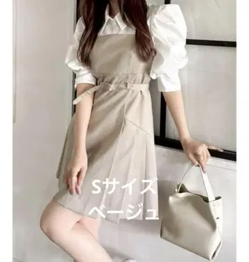 dazzlin 레이어드 셔츠 미니 원피스 S 베이지