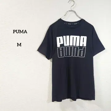 PUMA 푸마 블랙 반팔 티셔츠 로고 프린트 상의