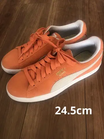 푸마 스웨이드 스니커즈 오렌지 24.5cm