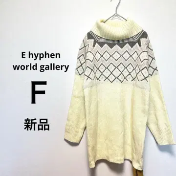 E hyphen world gallery 아이보리 터틀넥 니트 긴팔 F