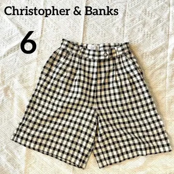 Christopher & Banks [ 6 ] 체크 무늬 큐롯 하프 팬츠