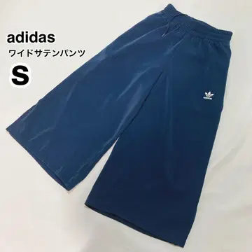 아디다스 와이드 새틴 팬츠 S 사이즈 네이비 트레포일 자수