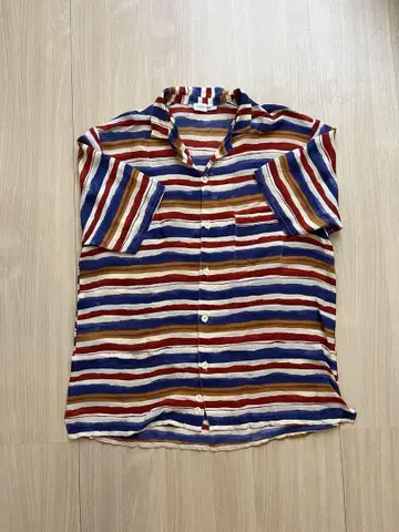 80s 90s emporio armani 멀티 스트라이프 오픈 카라 셔츠