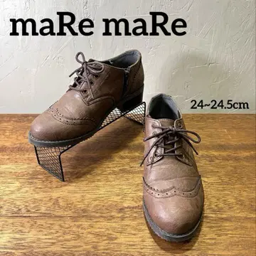 미사용급 maRemaRe 윙팁 가죽 신발 사이드지퍼