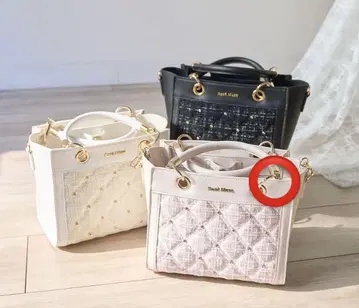 Rose Muse Tweed Quilting 토트 S 핑크